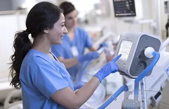 Equipped hospital bed
